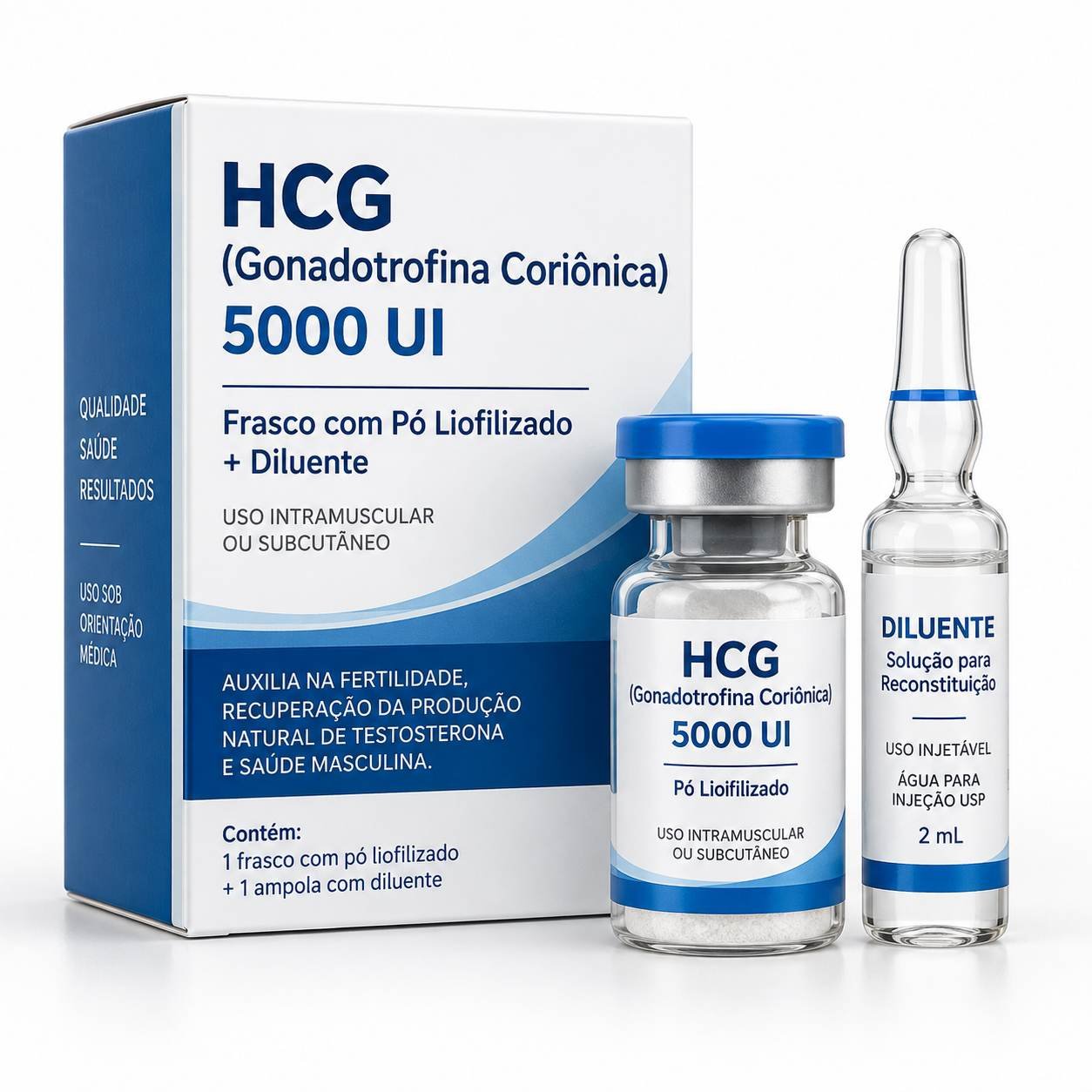 HCG (Gonadotrofina Coriônica) 5000 UI – Frasco com Pó Liofilizado + Diluente