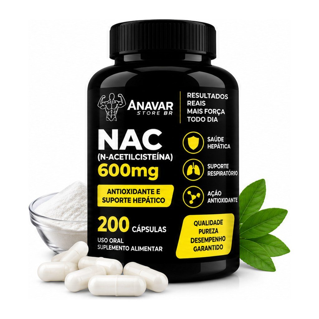 NAC (N-Acetilcisteína) 600mg 100 cápsulas – Pote